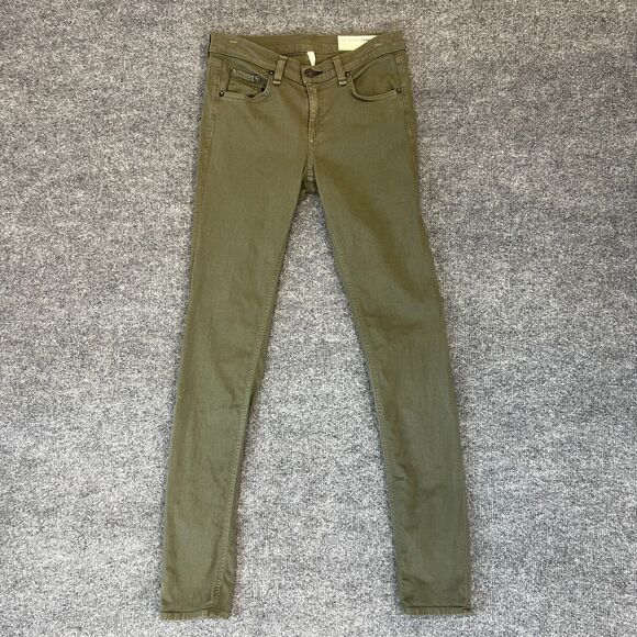 Rag & Bone Skinny Jeans Womens 26 Army Green Super Stretch Mid Rise Denim - Picture 2 of 11